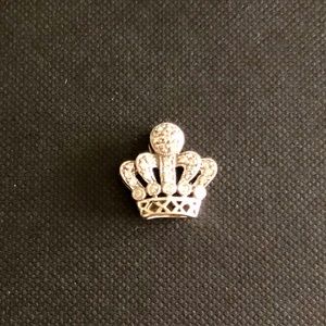 Sydney Evan 14K white gold pave crown pendant